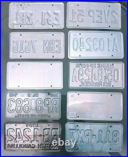 10 x License Plate LOT vintage collectibles tags ALPCA USA states America metal