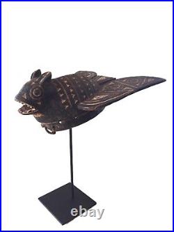 #1774 Old Exquisite /Rare Mossi Bat Helmet / Mask Burkina Faso 19 H WithStand