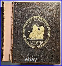 1868 Antique Holy Bible New And Old Testament With Apocrypha And Illustrations
