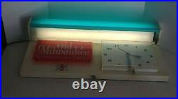1962 Old Milwaukee Beer Lighted Clock Sign Works Great Look Great 25 X 12 H1