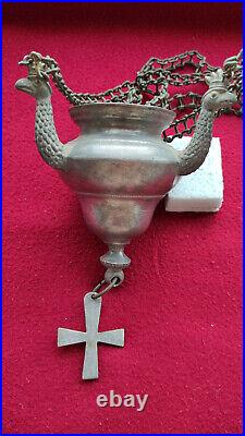 5071 old original casting vigil icon lamp glass insert Austro-Hungarian Empire