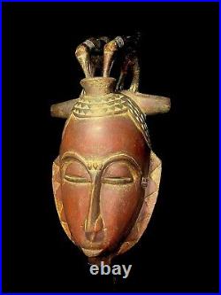 African Tribal Art Wooden Carved Mask Fine Old Rabbit Mask African-1740