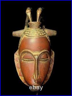 African Tribal Art Wooden Carved Mask Fine Old Rabbit Mask African-1740