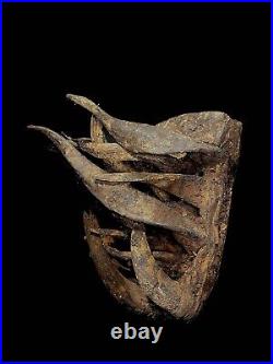 African Tribal Face Mask Rare & Old Tribal Used African Gela Guere War Horn 5084