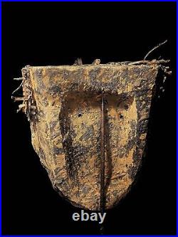 African Tribal Face Mask Rare & Old Tribal Used African Gela Guere War Horn-5419