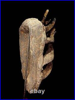 African Tribal Face Mask Rare & Old Tribal Used African Gela Guere War Horn-5994