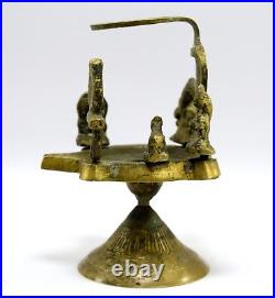Antique Indian Rare Shiva family Old Oil Diya Lamp Nice Decorative. G53-201