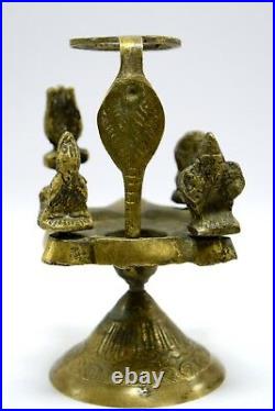 Antique Indian Rare Shiva family Old Oil Diya Lamp Nice Decorative. G53-201