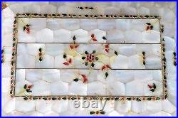 Antique Islamic Old Mother Of Pearl Fitted Collectible Jewelry Box G10-125