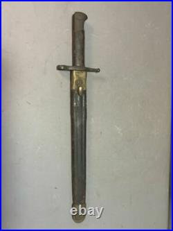 Antique Italian M1891 Old WWI Era Carcano Rifle Knife Bayonet & Leather