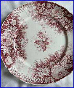 Antique Old Waller Porcelaine OWP Sloe Bodkin Set of 5 Dinner Plates Saar Basin