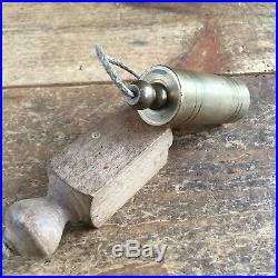 Antique STONEMASONS Brass PLUMB BOB Vintage Old Hand Level Marking Tool #36