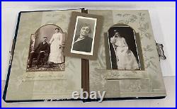 Antique Victorian Velvet Photo Album Old Photos withNames Farmhouse Cabinet Card