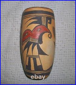 Antique Vintage Old Unsigned Hopi Polychrome Tulip Vase