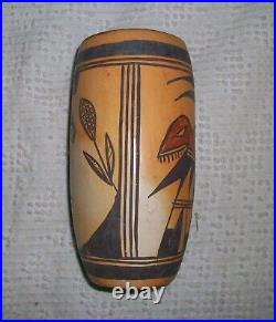 Antique Vintage Old Unsigned Hopi Polychrome Tulip Vase