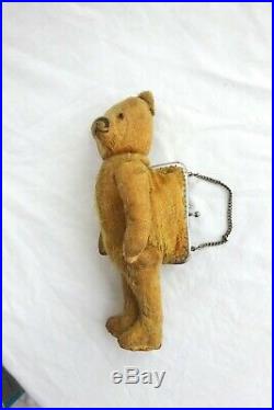 Antique rare child teddy bear purse mohair old toy collectable 1912 collectable