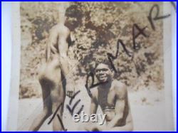 Antique vintage original old photo Aboriginal tribal men with initiation scars