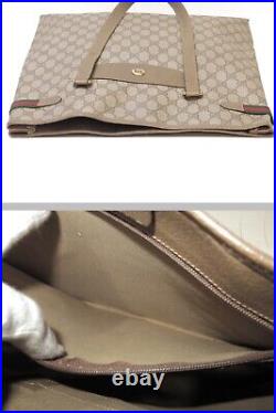 Auth Old GUCCI Accessory Collection GG Rectangle Coating Canvas Tote 18655901