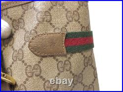 Auth Old GUCCI Accessory Collection GG Rectangle Coating Canvas Tote 18655901