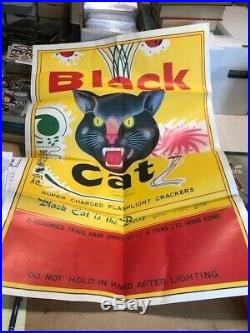 BLACK CAT FIREWORKS LI & FUNG poster 23 x 35 OLD STOCK NOT LOCATION STAMPED
