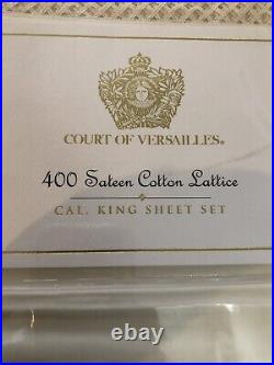 COURT OF VERSAILLES 400 Sateen Cotton California King Set NEW Old Stock
