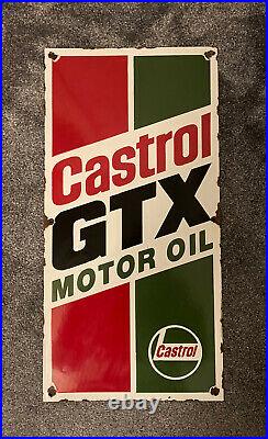 Castrol Enamel Sign Old Gas Oil Vintage Petroliana Sign Not Shell Or Texaco