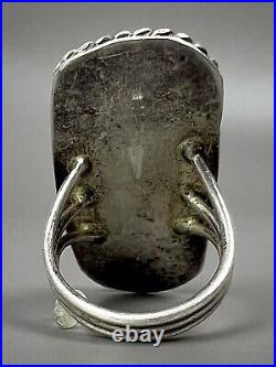 HUGE Vintage Navajo Native American Sterling Silver Kingman Turquoise Ring OLD