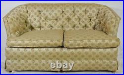 Kittinger Old Dominion Collection Settee Sofa Tufted Button Silk Fabric