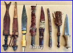 LOT OF 8 ANTIQUE & OLD AFRICAN KNIVES / DAGGERS Moroccan, Sudanese, Somali etc