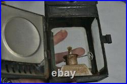 Lantern lamp old period carriage barn wall whale oil tin 19th original 1800 vg