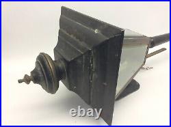 Large Antique Old Black Brass Metal Carriage Lantern Porch Light Sconce Parts