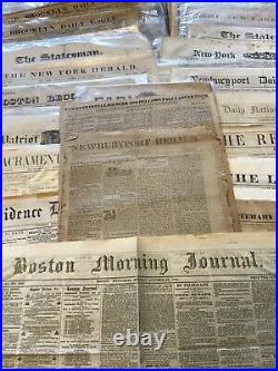 Lot of 23 ORIGINAL 1819-1869 US newspapers 150-200 years old Not Researched