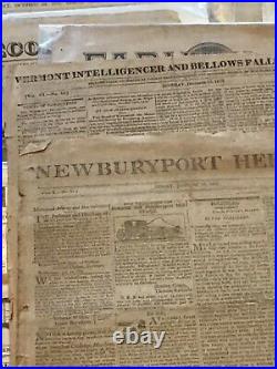 Lot of 23 ORIGINAL 1819-1869 US newspapers 150-200 years old Not Researched