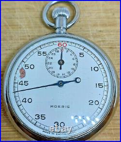 MOERIS VINTAGE STOPWATCH SWISS RARE Art Deco Old MILITARY FOR COLLECTION