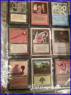 Magic The Gathering Collection Lot Of Old Cards Pages And Box