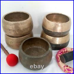 Mani Bowl-Antique Singing Bowl-Antique Mani Bowl-Old Bowl-Antique Collection Set