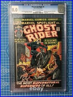 Marvel Spotlight 5 CGC 8.0 1st Ghost Rider Old Label Never Cleaned Or Pressed