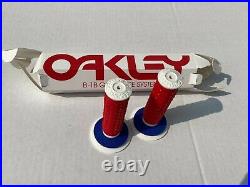 NEW Oakley Bike B1B Grips Red/Blue/White RARE! Old School BMX Collectable