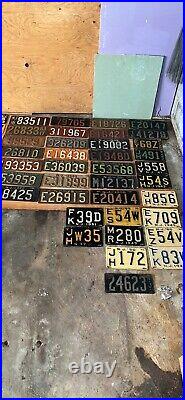 New Jersey old license plate collection star from 1909 to 1952 only