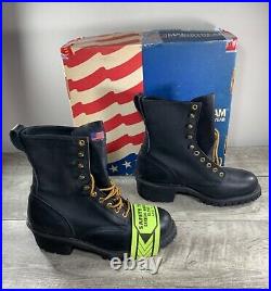 New Old Stock Vintage Mainstreet Men's Leather Working Safety Toe Boots Size 7 M