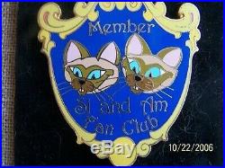 OLD HTF LE500 Disney Auctions PIN SI AM Fan Club Member Lady & the Tramp Siamese