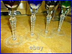 OLD Vintage 4 Nachtmann Traube Crystal Champagne Glasses Flutes Cut To Clear 9