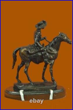 OLD WEST COWBOY WITH HORSE BRONZE SCULPTURE WESTERN ART Thomas FIGURINE HOT CAST