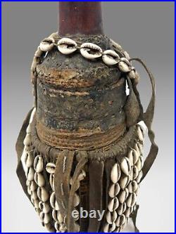 Old African Ethiopian Milk Jug Woven Fiber Cowrie Shells