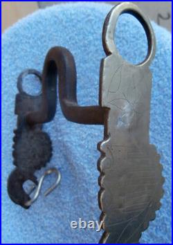 Old Antique Bird Bit Cheek Shield Pattern Silver/Iron Horse Bit