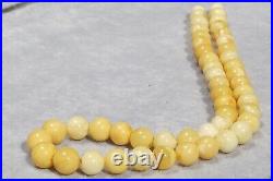 Old Baltic Natural Amber Necklace 24 G Round Beads Necklace Collectible Asset
