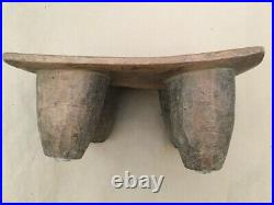 Old Large Monolithic Ivory Coast / African Wooden Milk Stool