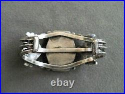Old Southwestern Native American Indian Petrified Wood Sterling Silver Bracelet
