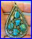 Old-Southwestern-Native-American-Turquoise-Cluster-Sterling-Silver-Cast-Pendant-01-zb