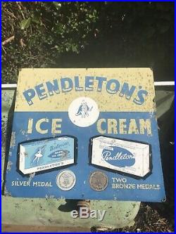 Old Tin Advertising Ice Cream Sign Not Enamel Sign
